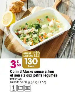Croque Gel Colin d'alaska sauce citron et son riz aux petits légumes offre