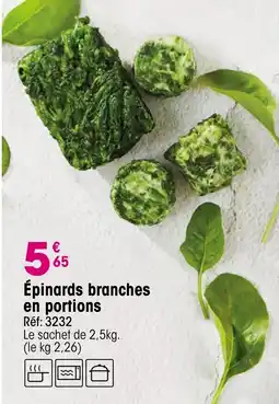 Croque Gel Épinards branches portions offre