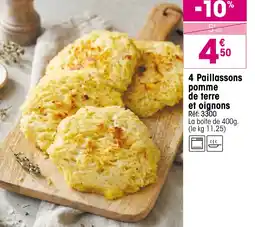 Croque Gel 4 paillassons pomme de terre et oignons offre