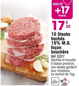 Croque Gel 10 steaks hachés 15% m.g. façon bouchère offre