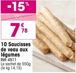 Croque Gel 10 saucisses de veau aux légumes offre