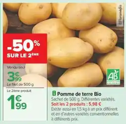 Carrefour Pomme de terre BIO offre