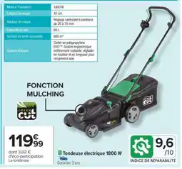 Carrefour Tondeuse électrique 1800 W offre