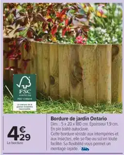 Carrefour Bordure de jardin Ontario offre