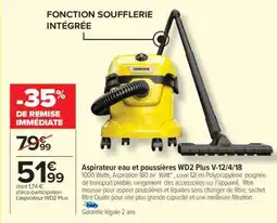 Carrefour Aspirateur eau et poussières WD2 Plus V-12/4/18 offre