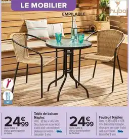 Carrefour Table de balcon Naples offre