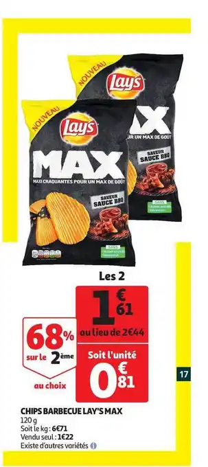 Auchan Chips Barbecue Lay's Max offre