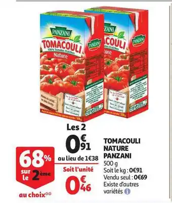 Auchan Tomacouli Nature Panzani offre