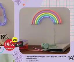 Maxi Bazar Lampe led murale arc-en-ciel avec port usb offre