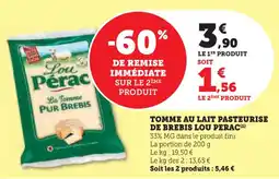 U Express Tomme au lait pasteurise de brebis lou perac offre
