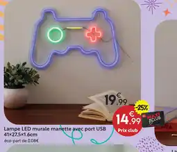 Maxi Bazar Lampe led murale manette avec port usb offre