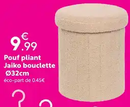 Maxi Bazar Pouf pliant jaiko bouclette ø32cm offre
