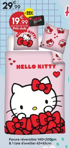 Maxi Bazar Parure réversible 140×200 cm 1 taie d'oreiller 65×65 cm offre