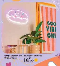 Maxi Bazar Lampe led murale donut avec port usb offre