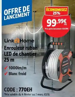 Screwfix Link2home enrouleur ruban led de chantier offre