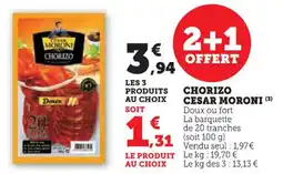 U Express Chorizo cesar moroni offre