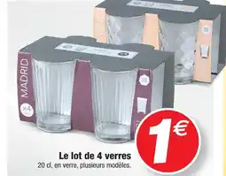 Bazarland Lot de 4 verres offre