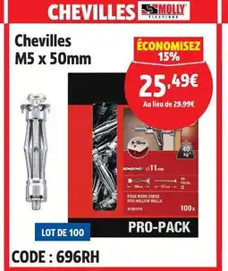 Screwfix Molly chevilles m5 x 50mm offre