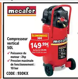 Screwfix Mecafer compresseur vertical 50l offre