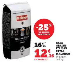 U Express Cafe grains italian style malongo offre