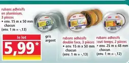 Norma 3m rubans adhésifs en aluminium 3 pièces offre