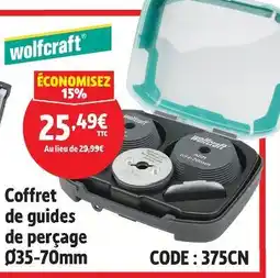 Screwfix Wolfcraft coffret de guides de perçage ø35-70mm offre