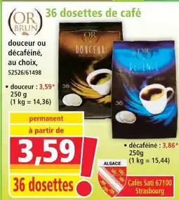 Norma Or brun douceur 36 dosettes de café offre