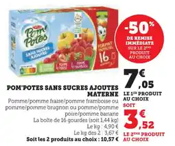 U Express Pom'potes sans sucres ajoutes materne offre