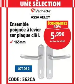 Screwfix Vachette ensemble poignée à levier sur plaque clé l offre
