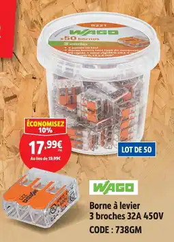 Screwfix Wago borne à levier 3 broches 32a 450v offre