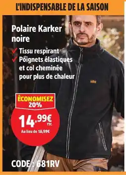 Screwfix Site polaire karker noire offre