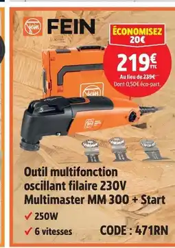 Screwfix Fein outil multifonction oscillant filaire 230v multimaster mm 300 + start offre