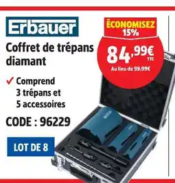 Screwfix Erbauer coffret de trépan diamant offre