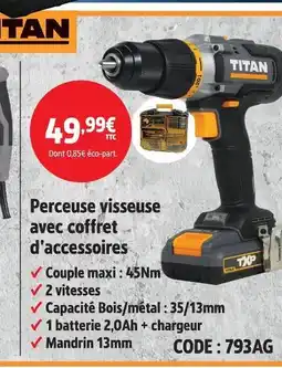 Screwfix Titan perceuse visseuse avec coffret d'accessoires offre