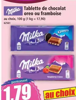 Norma Milka / oreo tablette de chocolat oreo ou framboise offre