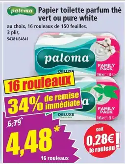 Norma Paloma papier toilette parfum thé vert ou pure white offre