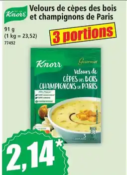 Norma Knorr velours de cèpes desbois et champignons de paris offre