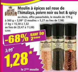 Norma Oase der gewürze moulin à épices sel rose de l'himalaya, poivre noir ou hot & spicy offre