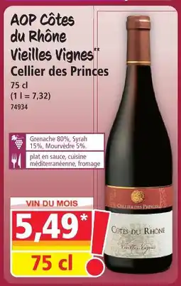 Norma Cellier des princes aop côtes du rhône vieilles vignes offre