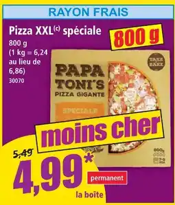 Norma Papa toni's pizza xxl spéciale offre
