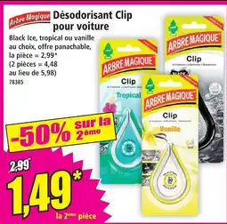 Norma Désodorisant clip pour voiture offre