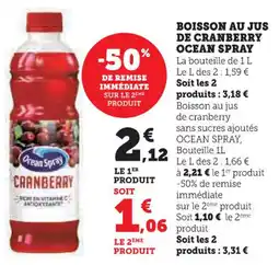 U Express Boisson au jus de cranberry ocean spray offre