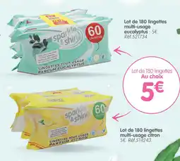 b&m Sparkle & shine lingettes tout usage parfum eucalyptus offre