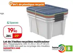 Weldom Spaceo lot de 3 boîtes recyclées multicouleur offre