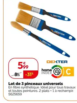 Weldom Dexter lot de 3 pinceaux universels offre