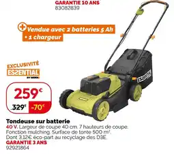 Weldom Essential tondeuse sur batterie offre