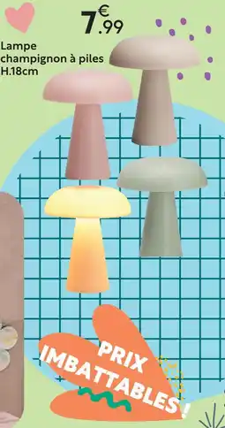 Maxi Bazar Lampe champignon à piles rose offre