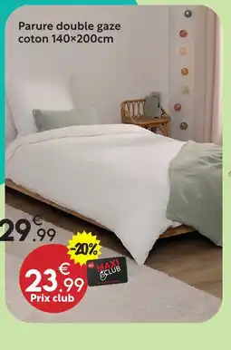 Maxi Bazar Parure double gaze coton offre