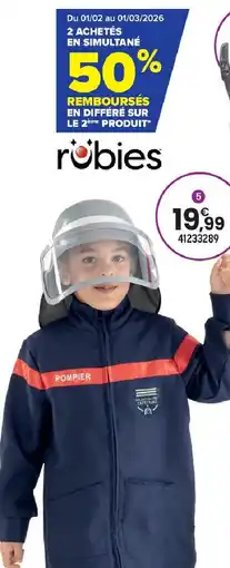 JouéClub Robies déguisement et accessoires pompier français offre