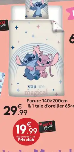 Maxi Bazar Parure 140×200cm & 1 taie d'oreiller 65×65cm offre